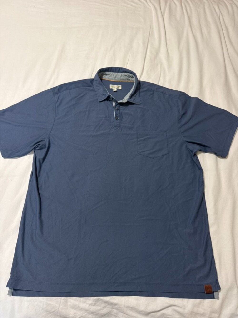 Fundamental Coast Performance Polo Men’s XL Blue Stretch Golf Pocket Shirt